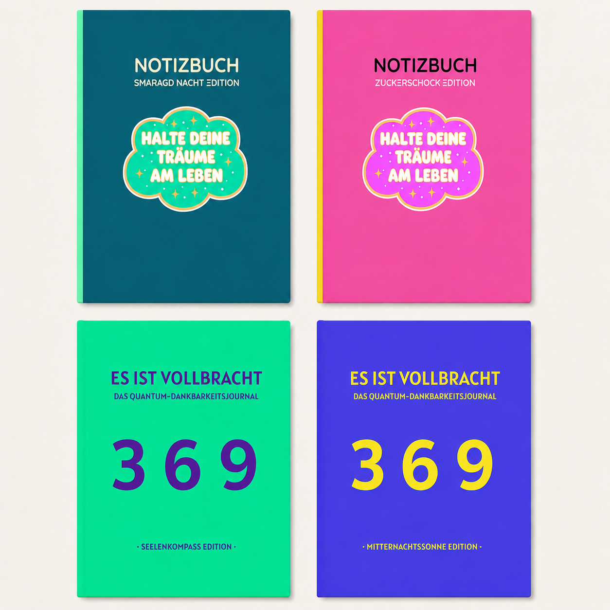Von Vida erschaffene Journalbücher - jetzt auf Amazon erhältlich